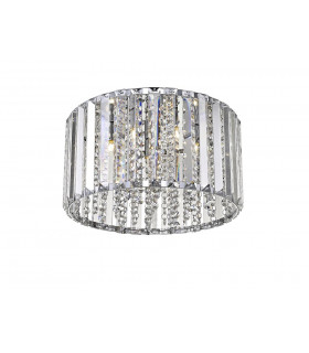 Diore 4 Light Flush Ceiling Light Chrome Crystal