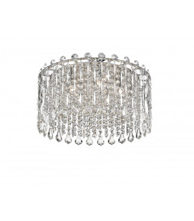Alita 5 Light Flush Ceiling Light Chrome Crystal