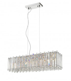 Clara 7 Light Oblong Chrome Crystal