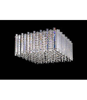 Clara 5 Light Flush Ceiling Light Chrome Crystal