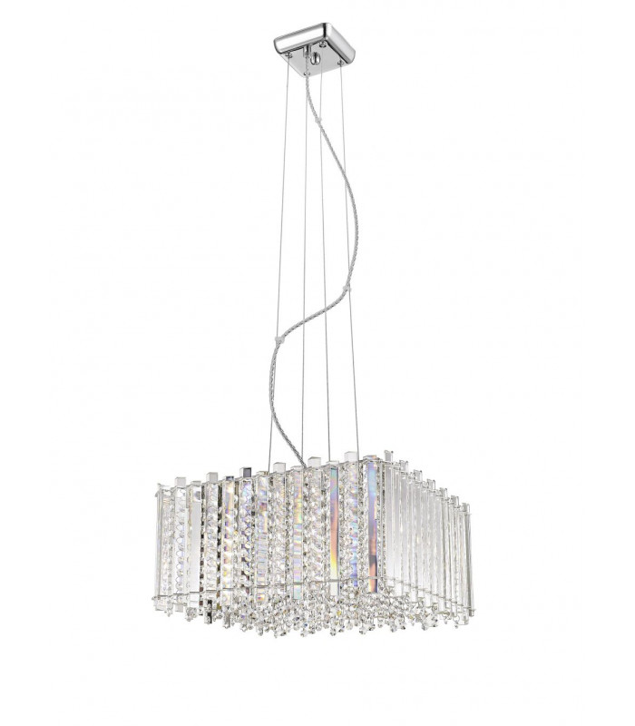Clara 5 Light Chrome Crystal Pendant Ceiling Light