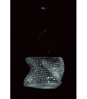 Tia Large Chrome Crystal Pendant Ceiling Light
