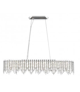 Belize 10 Light Oblong Chrome Crystal
