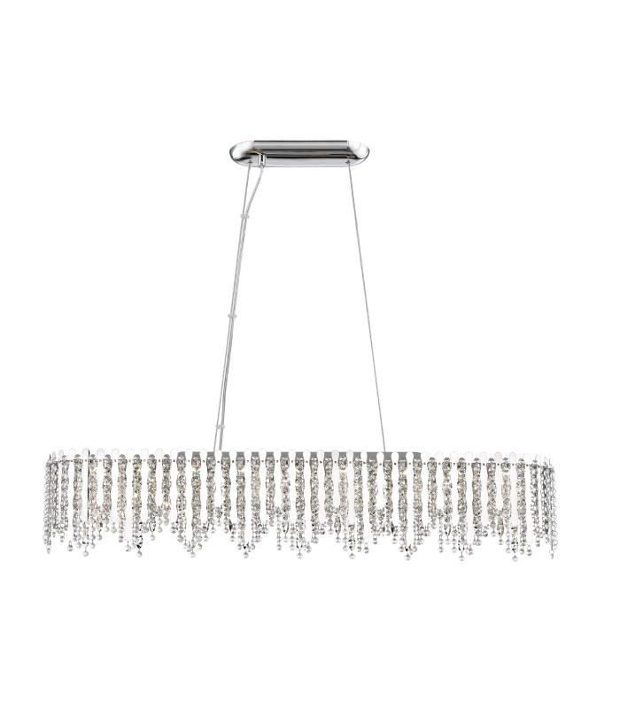 Belize 10 Light Oblong Chrome Crystal