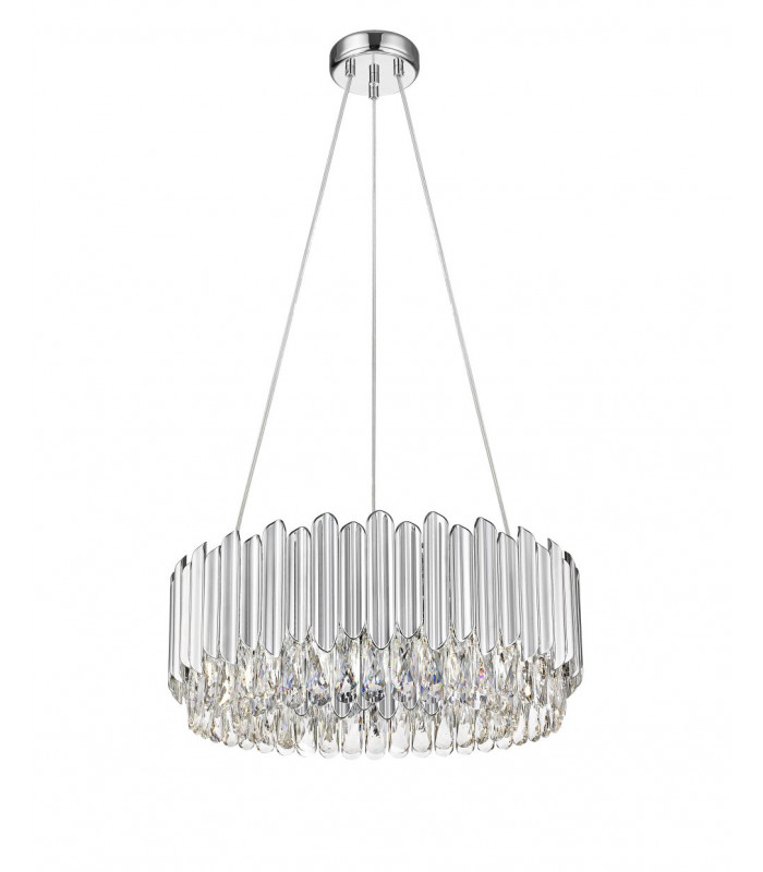 Grenada 6 Light Chrome Crystal Pendant Ceiling Light