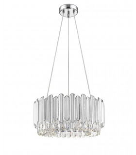 Grenada 5 Light Chrome Crystal Pendant Ceiling Light