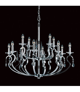 Rhinestone Crystal Chrome 12 Arm Chandelier