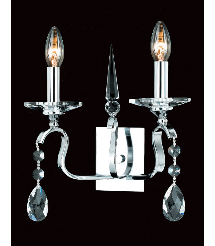 Rhinestone Chrome Candle Wall Lamp