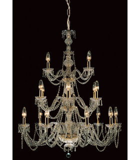 Modra Crystal Gold 18 Arm Chandelier