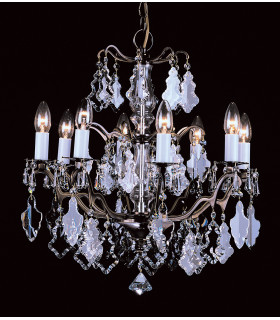 Louvre Antique Brass Crystal 8 Arm Chandelier