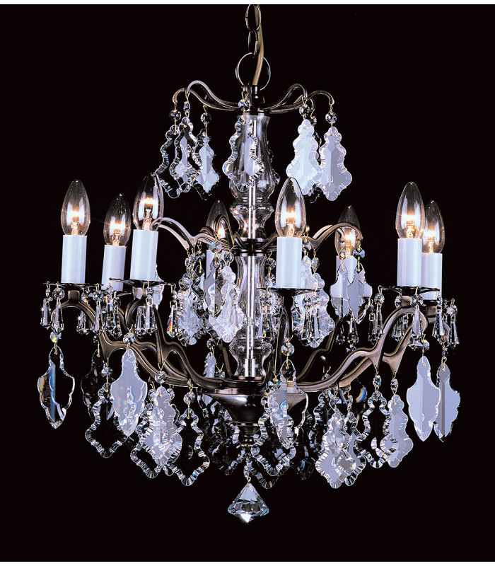 Louvre Antique Brass Crystal 8 Arm Chandelier