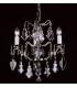 Louvre Antique Brass Crystal 3 Arm Chandelier