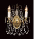Louvre 2 Light Polished Brass Crystal Candle Wall Lamp