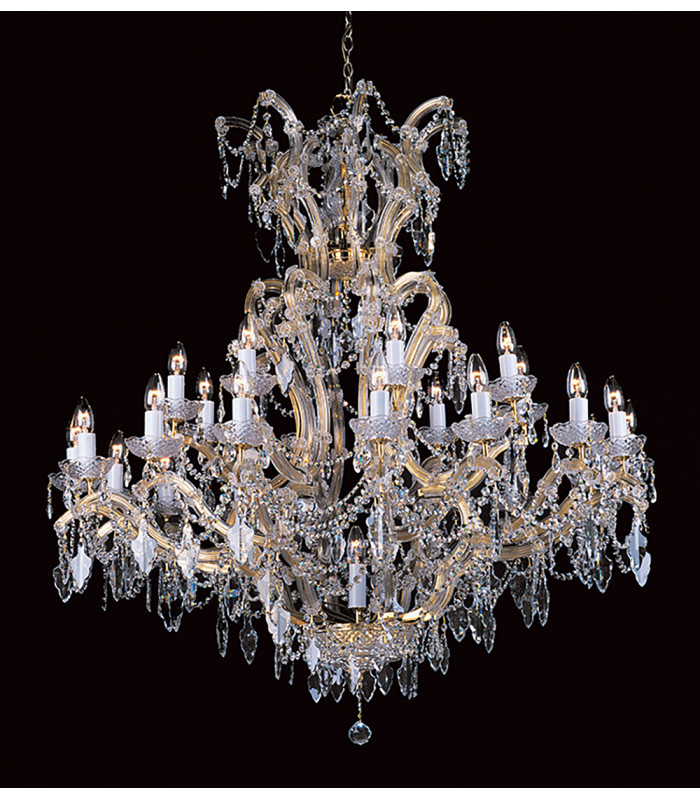 Morina Lead Crystal Gold 25 Arm Chandelier