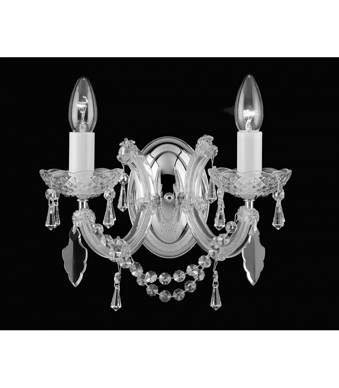 CP00150/02/WB/G Marie Theresa Glass Arm Gold Candle Wall Lamp