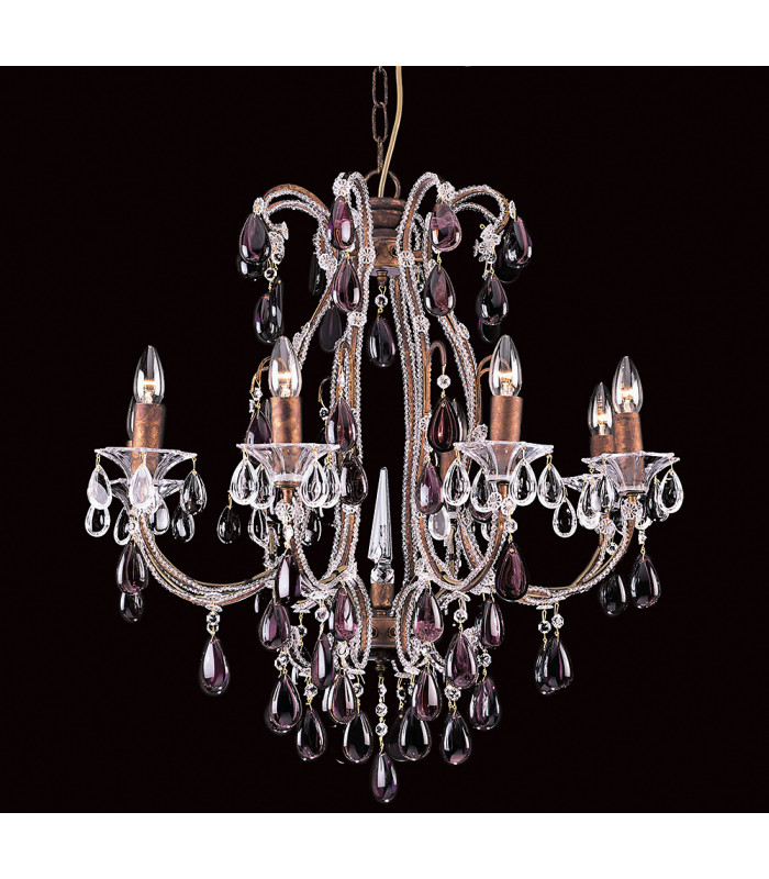 Versailles Bead Rustic Bronze 8 Arm Chandelier