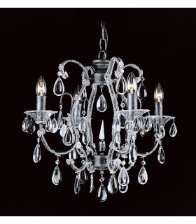 Versailles Bead Silver Streak 4 Arm Chandelier