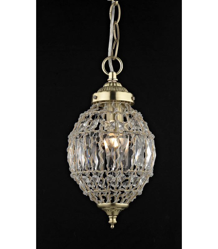 Bombay Bead Small Satin Brass Pendant Ceiling Light