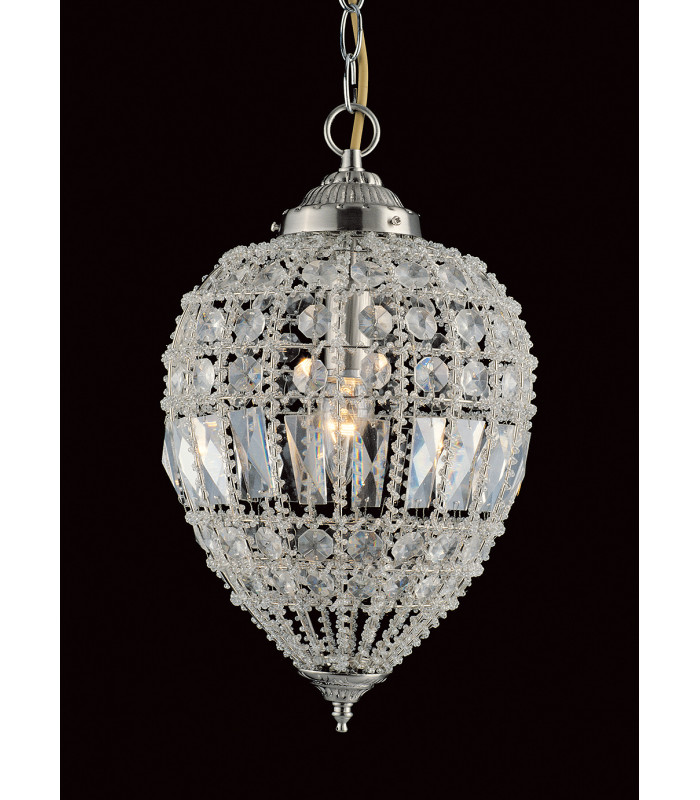 Bombay Beaded Satin Nickel Pendant Pendant Ceiling Light