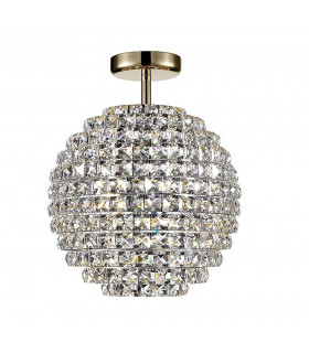 Nord 4 Light Semi Flush Crystal Gold Ceiling Light