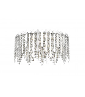 Belize 6 Light LED Flush Ceiling Light Chrome Crystal Ceiling Light