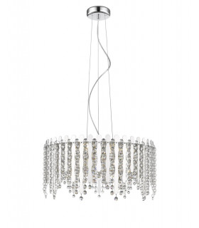 Belize 6 Light LED Chrome Crystal Pendant Ceiling Light