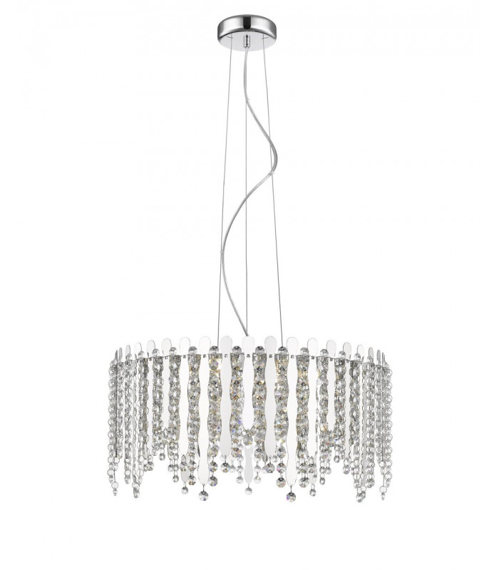 Belize 6 Light LED Chrome Crystal Pendant Ceiling Light