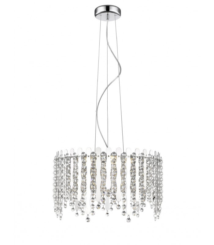 Belize 5 Light LED Chrome Crystal Pendant Ceiling Light