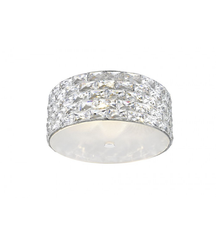 Aruba 5 Light LED Flush Ceiling Light Chrome Crystal Ceiling Light