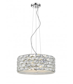 Aruba 5 Light LED Chrome Crystal Pendant Ceiling Light