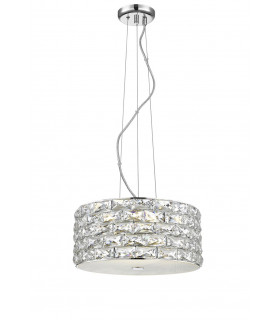 Aruba 4 Light LED Chrome Crystal Pendant Ceiling Light