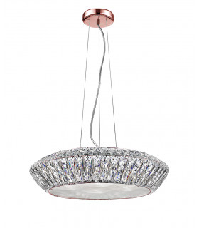 Armel 5 Light LED Crystal Rosy Gold Pendant Ceiling Light