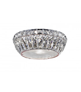 Armel 4 Light LED Crystal Flush Rosy Gold Ceiling Light
