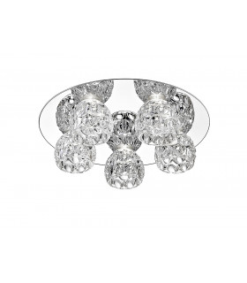 Clea 5 Light Glass LED Flush Chrome