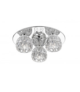 Clea 3 Light Glass LED Flush Chrome