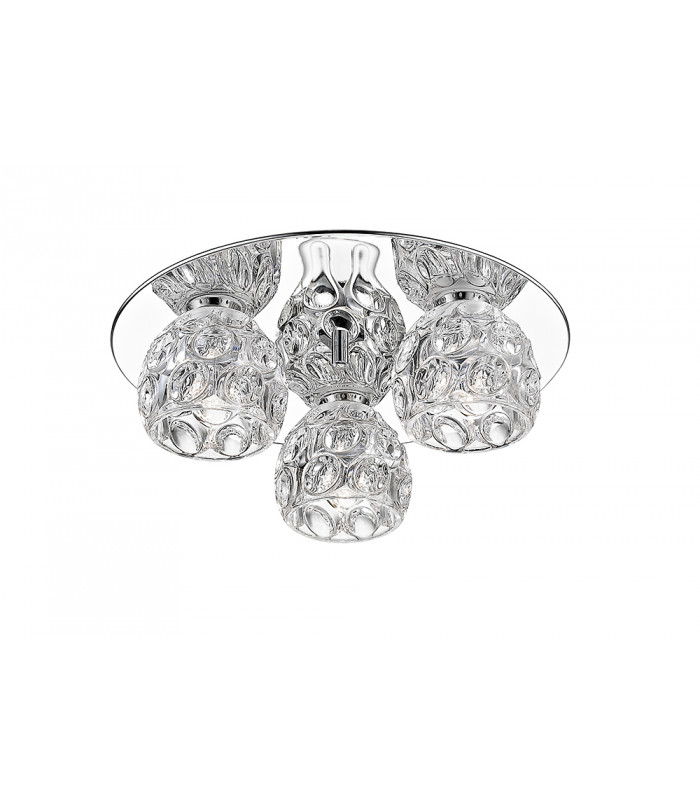 Clea 3 Light Glass LED Flush Chrome