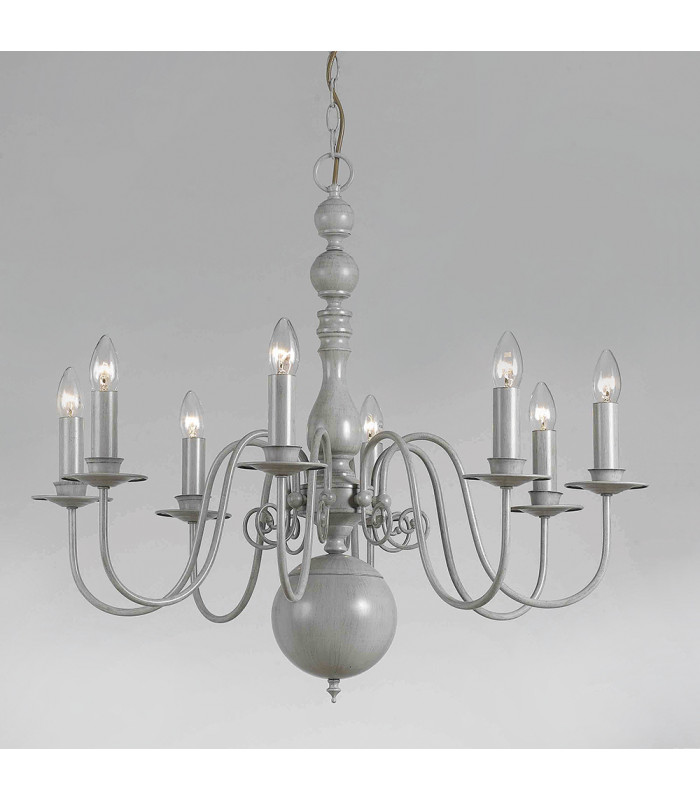 Bologna Flemish Grey 8 Arm Chandelier