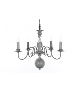 Bologna Flemish Grey 5 Arm Chandelier