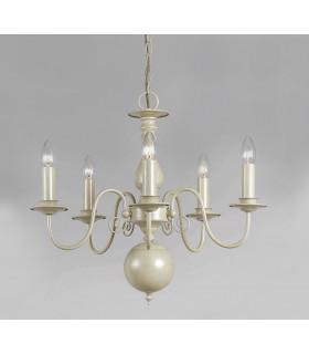 Bologna Flemish Cream 5 Arm Chandelier