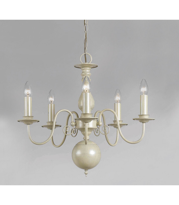 Bologna Flemish Cream 5 Arm Chandelier