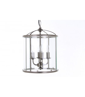 Orly Round Satin Nickel Lanterns Pendant Ceiling Light