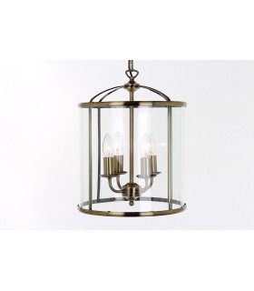 Orly Round Antique Brass Lanterns Pendant Ceiling Light