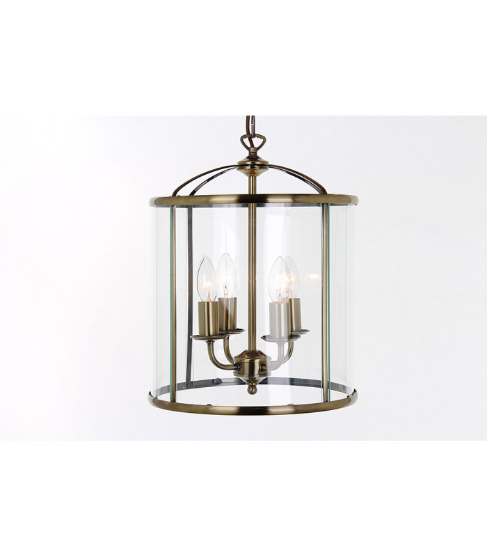 Orly Round Antique Brass Lanterns Pendant Ceiling Light