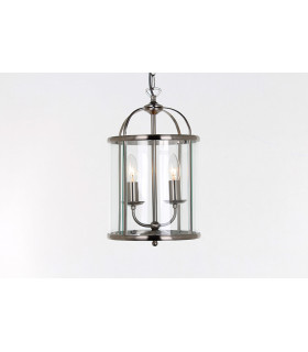 Orly Round Satin Nickel Lanterns Pendant Ceiling Light