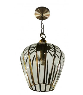 Porto 1 Light Antique Brass Dome Pendant Ceiling Light
