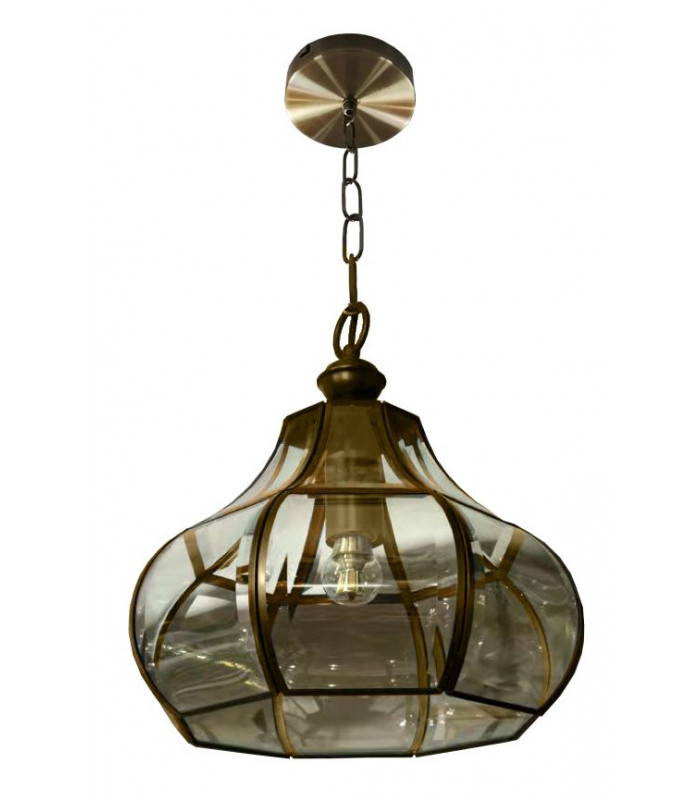 Braga 1 Light Antique Brass Dome Pendant Ceiling Light