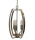 Alexis 3 Light Antique Brass Wire Frame Pendant Ceiling Light