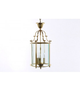 Colchester 9" Glass 3 Light Polished Brass Lanterns Pendant Ceiling Light