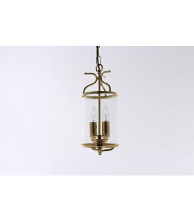 Winchester Blown Glass Brass Lanterns Pendant Ceiling Light
