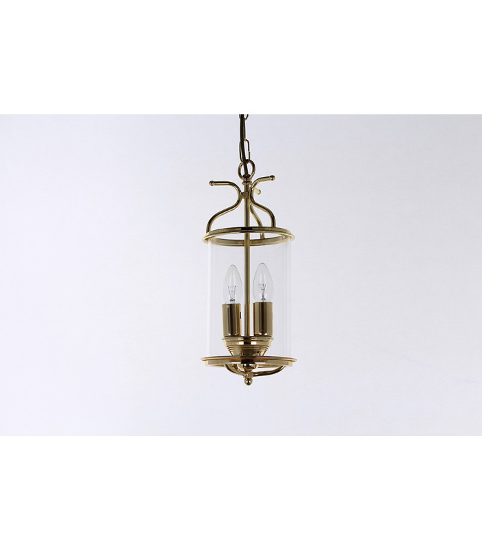 Winchester Blown Glass Brass Lanterns Pendant Ceiling Light